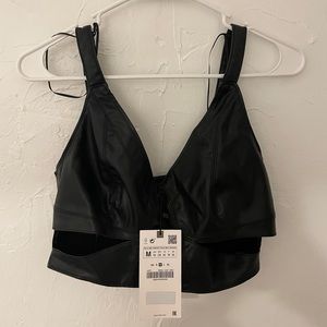 Zara Leather Top NWT